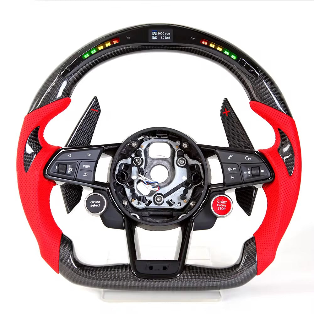 2017+ Audi S/RS Carbon Fiber With Led Display Steering Wheel
