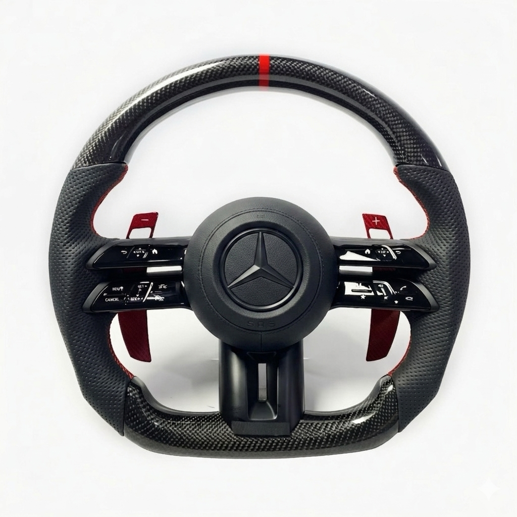 Custom Carbon Fiber Steering Wheel – Compatible With 2025+ Mercedes-Benz C-Class / E-Class / S-Class / G-Class / GLC / GLE / GLS
