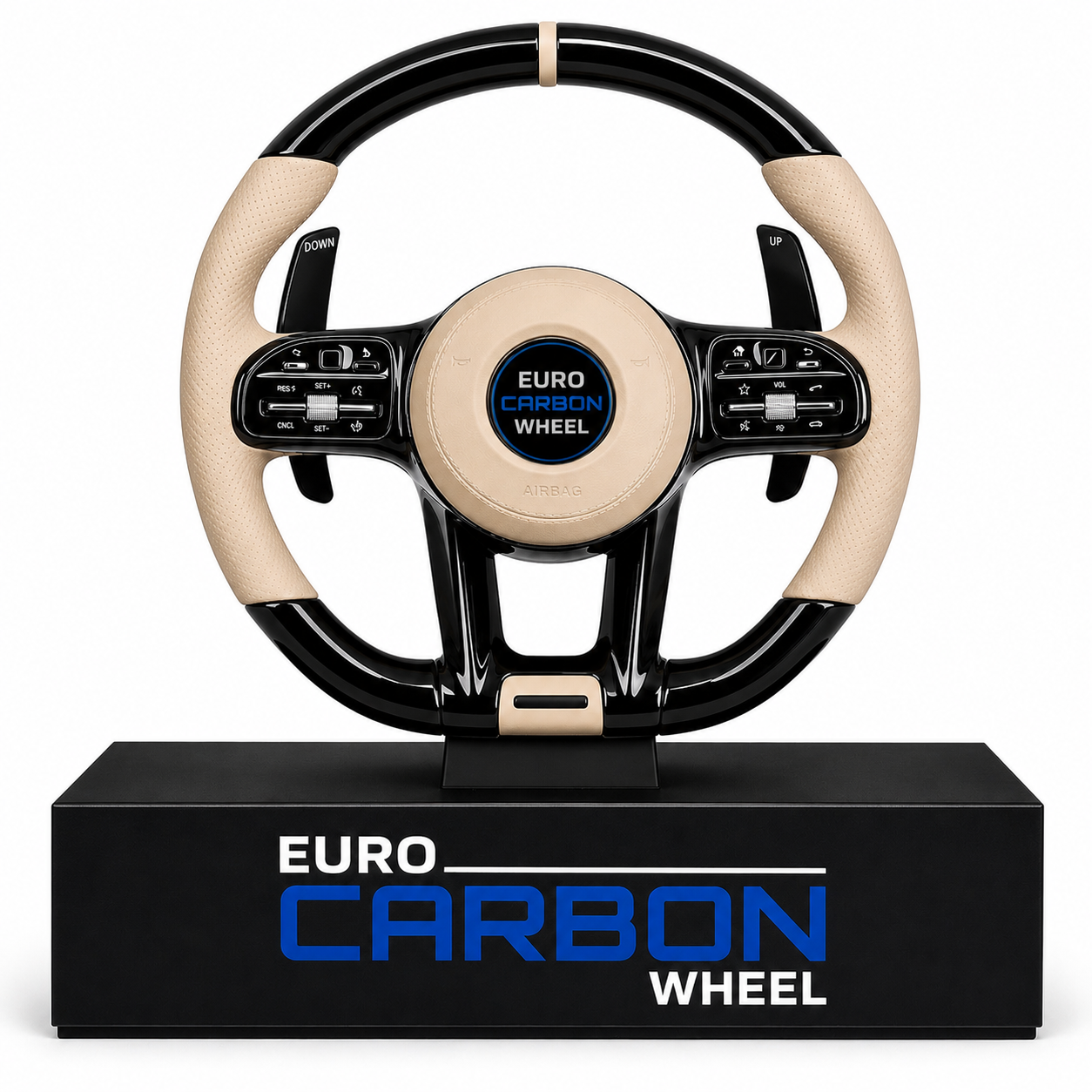 2018+ Mercedes Benz - Black & White Steering Wheel