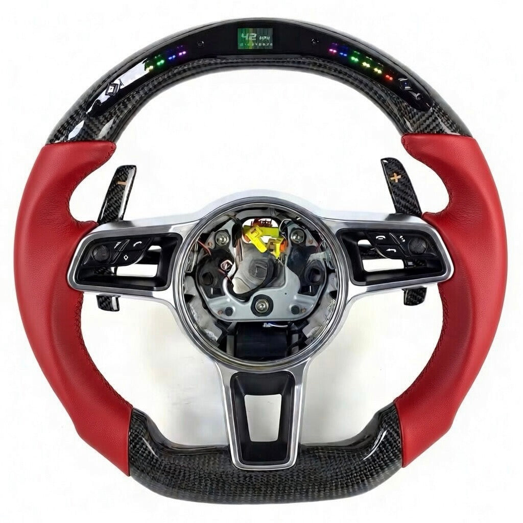 2019+ Porsche - Carbon Fiber With Alcantara Steering Wheel