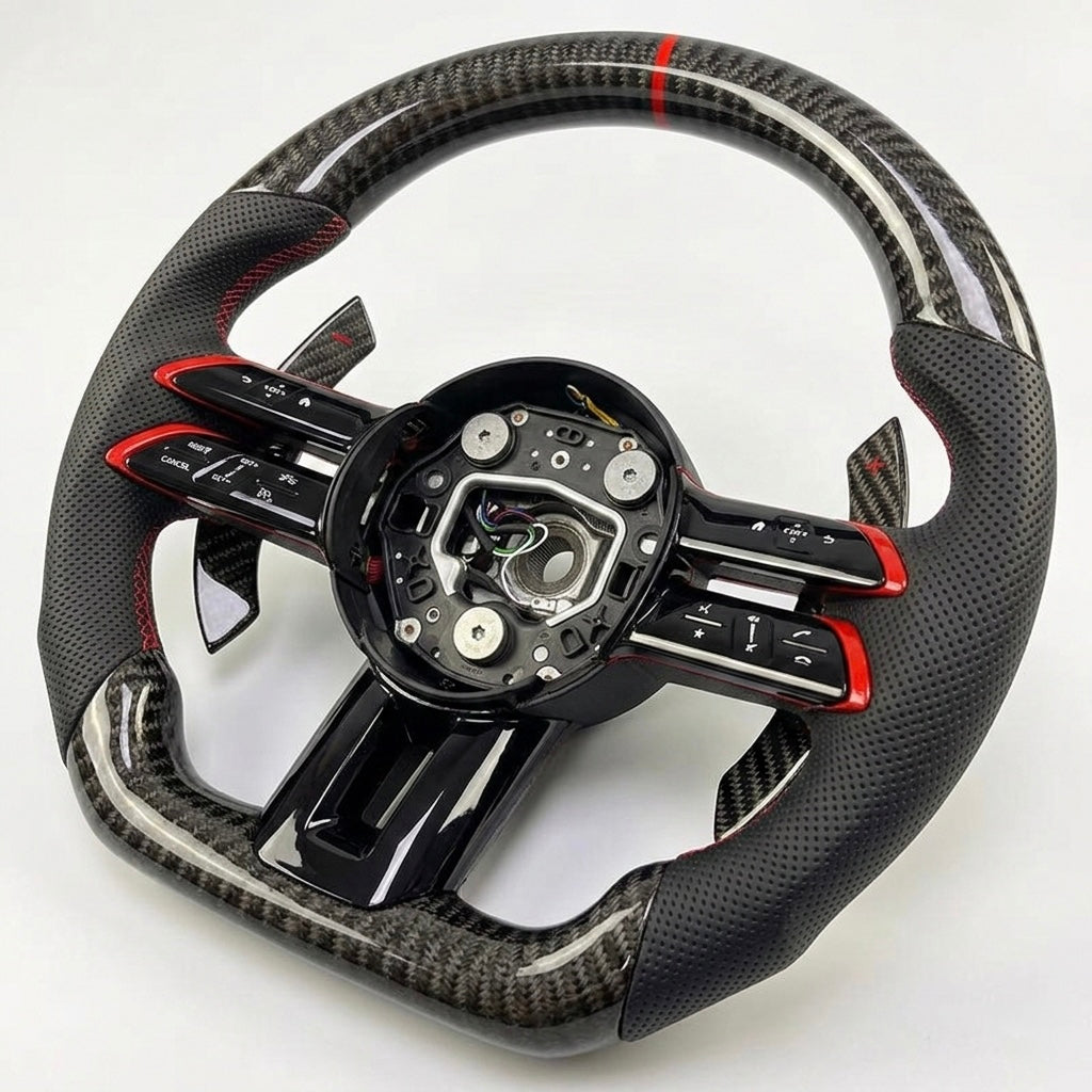 2024+ Mercedes Benz - Carbon Fiber Steering Wheel With Paddle Shifters