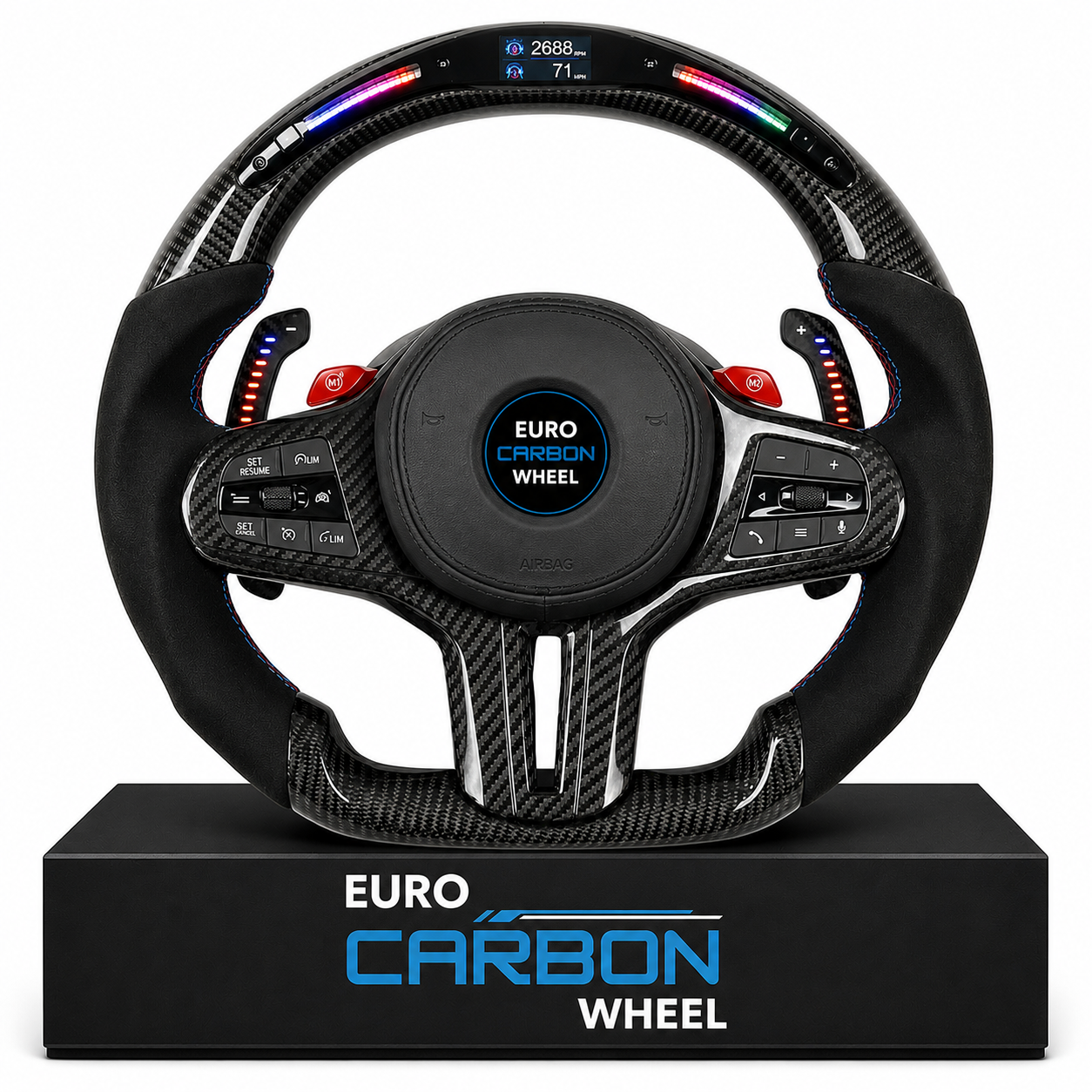 2020+ BMW G-Series - Custom Carbon Fiber With Led Display Steering Wheel