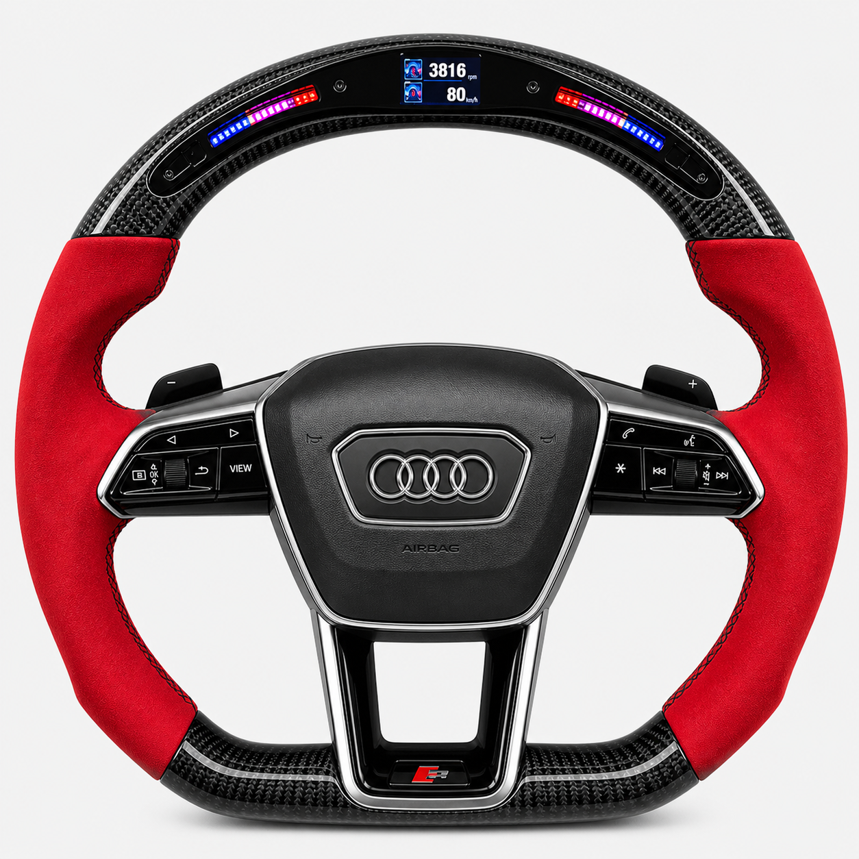 Custom Carbon Fiber Steering Wheel Compatible With 2019+ Audi s6 s7 rs6 rs7