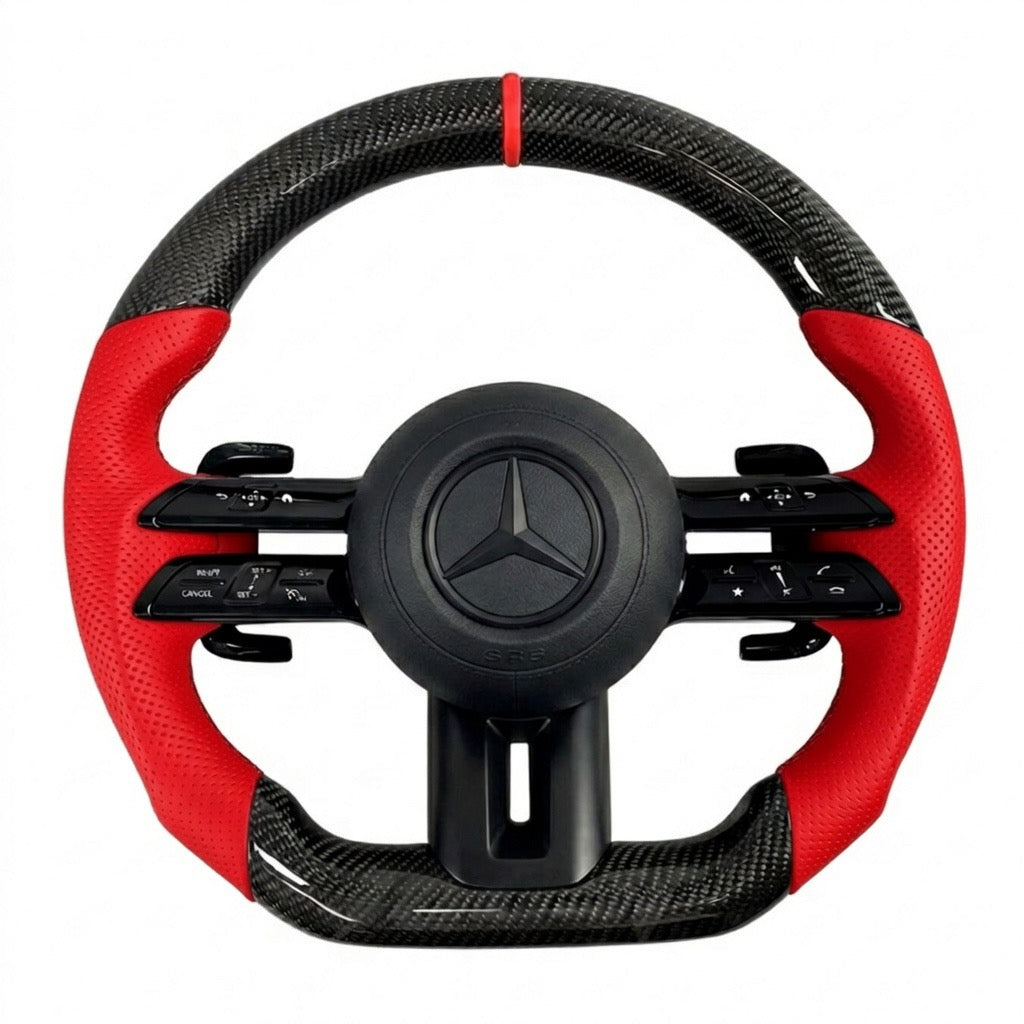 Carbon Fiber Customized Steering Wheel With Led Display – Compatible With 2025+ Mercedes-Benz C-Class / E-Class / S-Class / G-Class / GLC / GLE / GLS