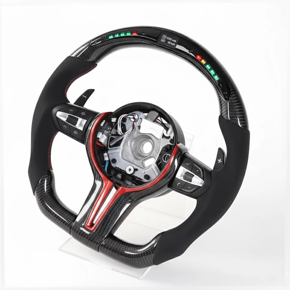 2015+ BMW - Carbon Fiber With Led Display Steering Wheel