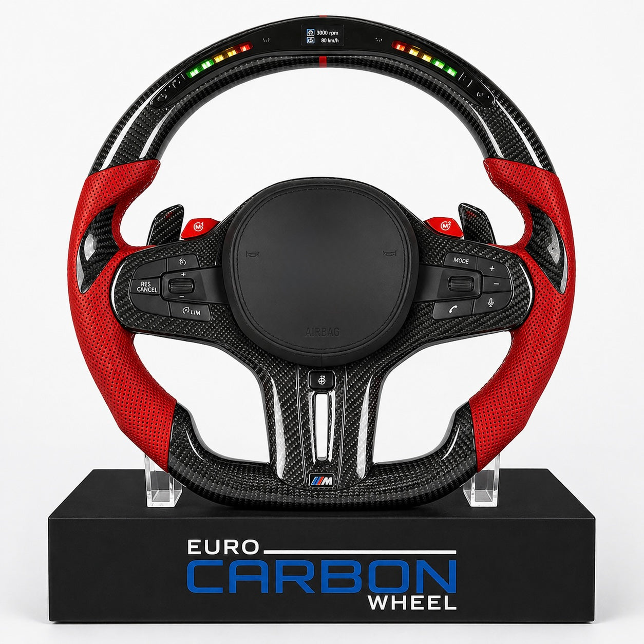 2020+ BMW - Carbon Fiber With Led Display Steering Wheel