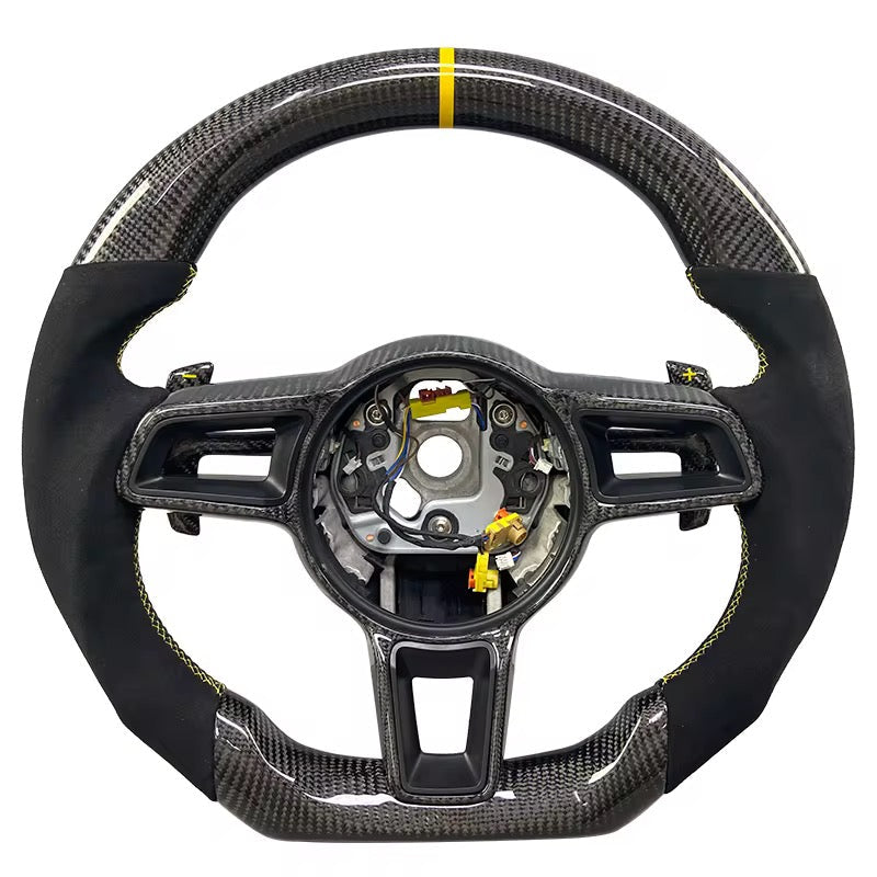 2018+ Porsche - Carbon Fiber Steering Wheel With Alcantara