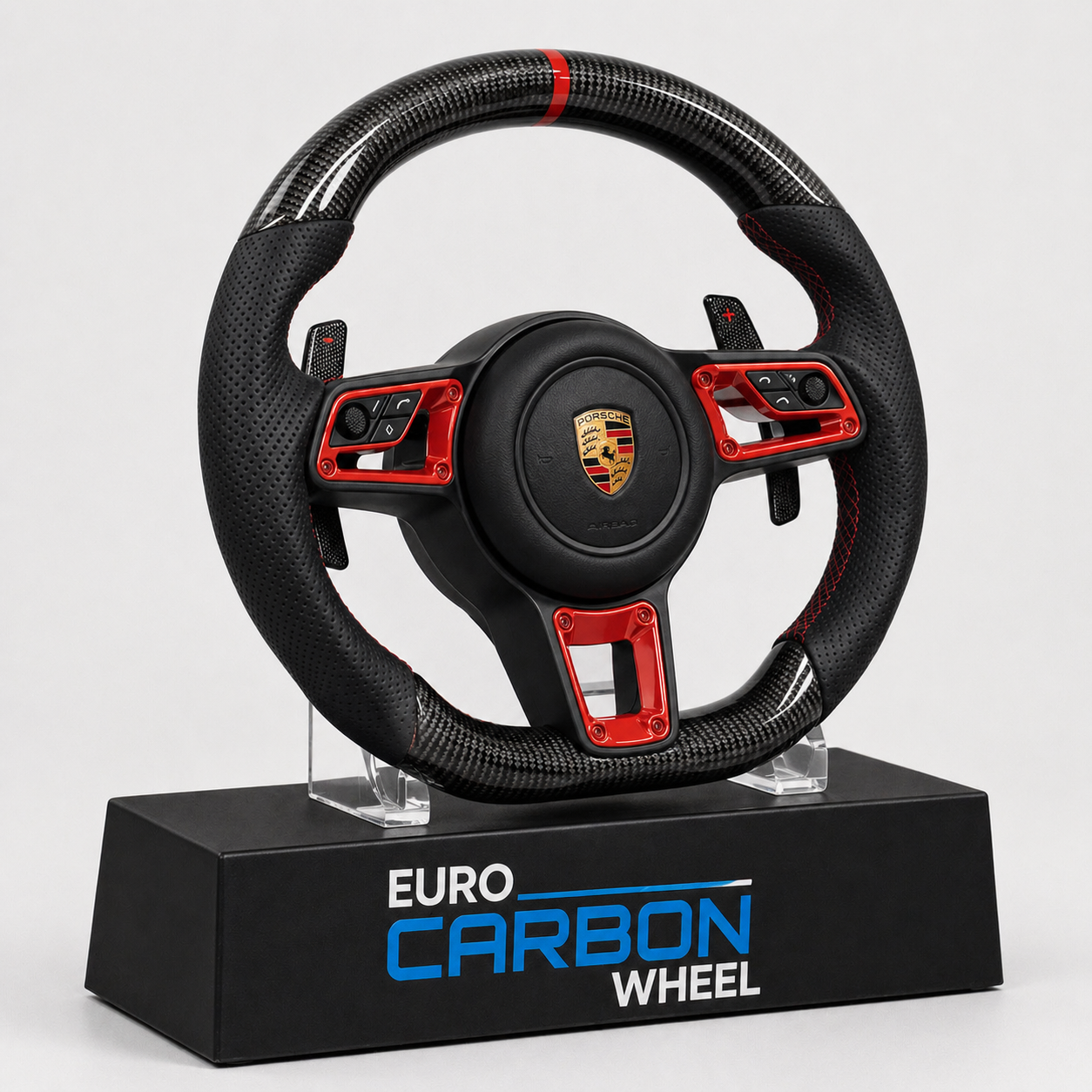 2018+ Porsche - Custom Carbon Fiber Steering Wheel With Accents