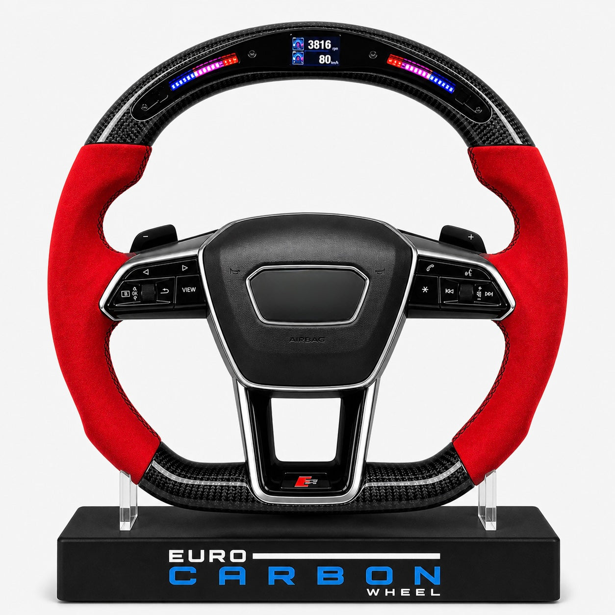 Custom Carbon Fiber Steering Wheel Compatible With 2019+ Audi s6 s7 rs6 rs7