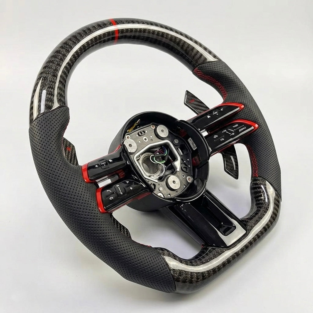 2024+ Mercedes Benz - Carbon Fiber Steering Wheel With Paddle Shifters