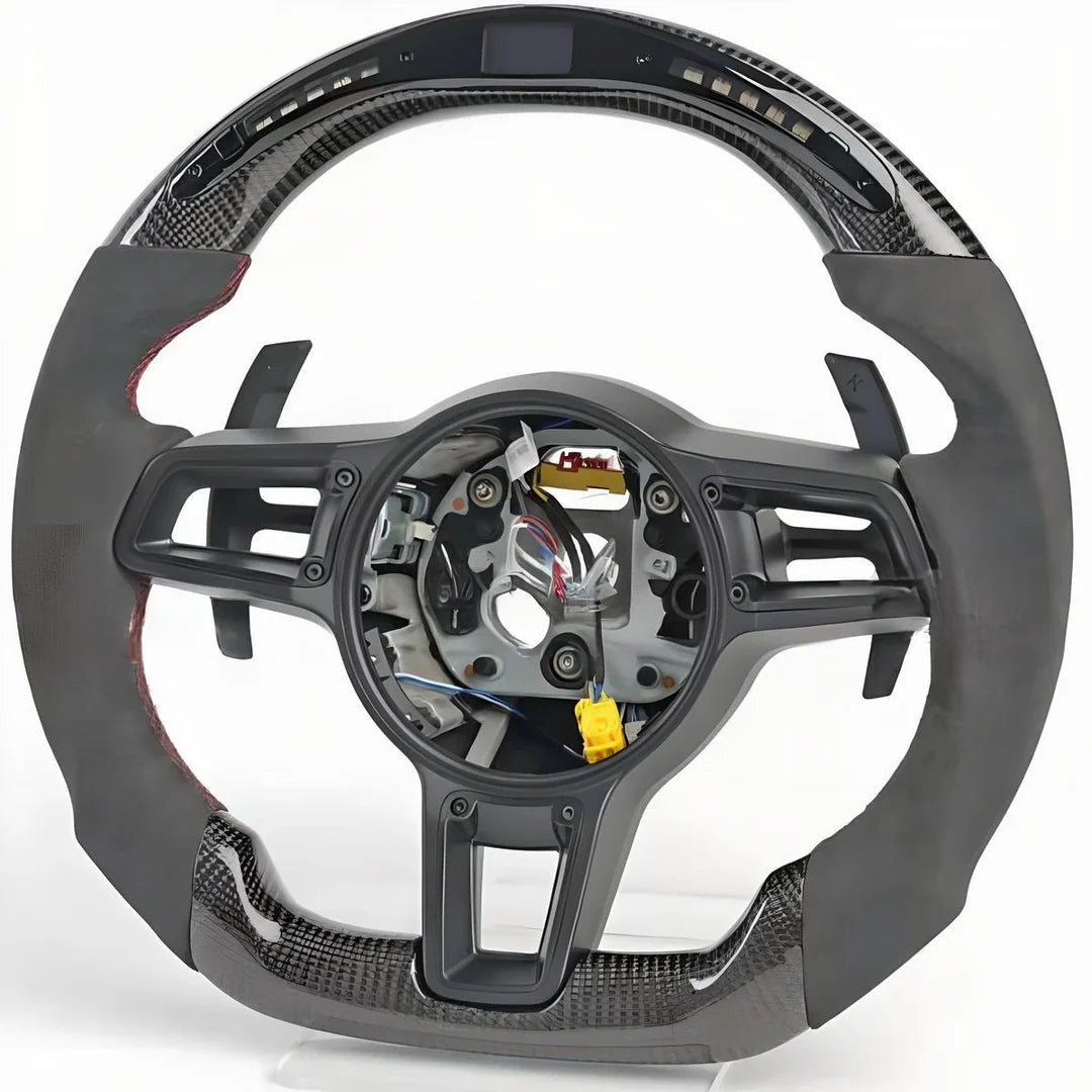2019+ Porsche - Carbon Fiber Steering With Alcantara