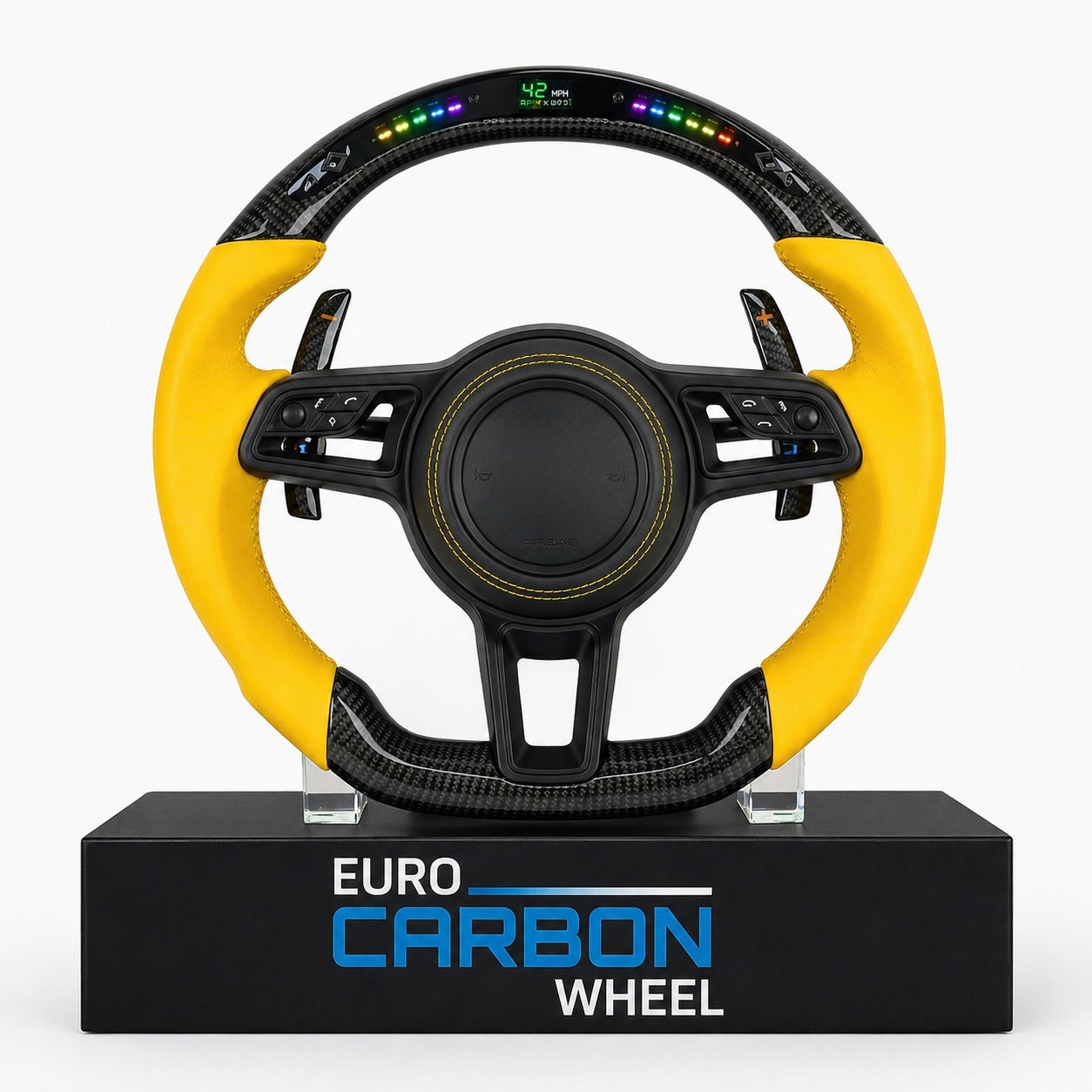2018+ Porsche - Custom Carbon Fiber Steering Wheel With Led Display
