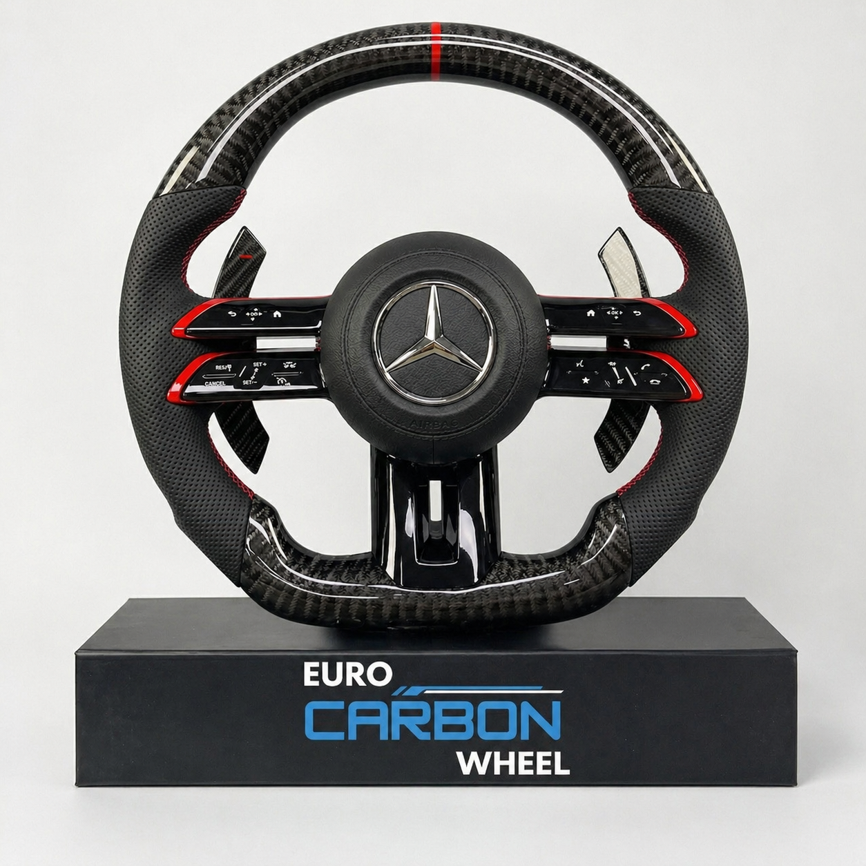 2024+ Mercedes Benz - Carbon Fiber Steering Wheel With Paddle Shifters