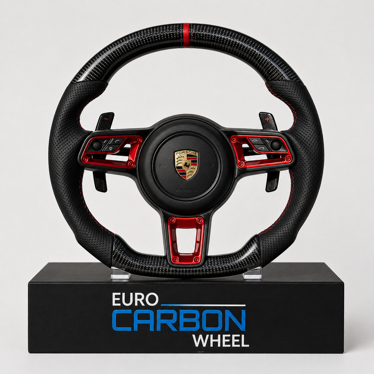 2018+ Porsche - Custom Carbon Fiber Steering Wheel With Accents