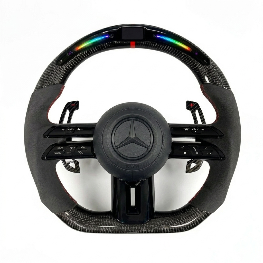 Carbon Fiber Steering Wheel With Led Display – Compatible With 2025+ Mercedes-Benz C-Class / E-Class / S-Class / G-Class / GLC / GLE / GLS