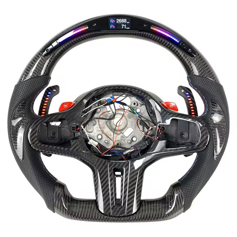 2020+ BMW G-Series - Custom Carbon Fiber With Led Display Steering Wheel