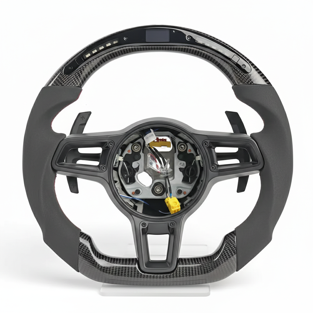 2019+ Porsche - Carbon Fiber Steering With Alcantara