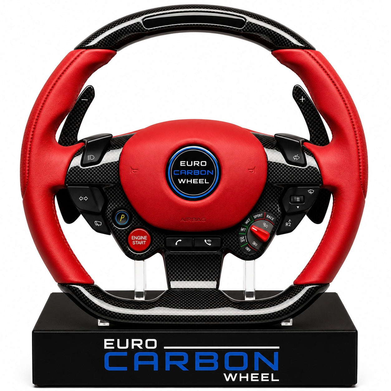Custom Aftermarket Carbon Fiber Steering Wheel With Led Display For Ferrari 2020+